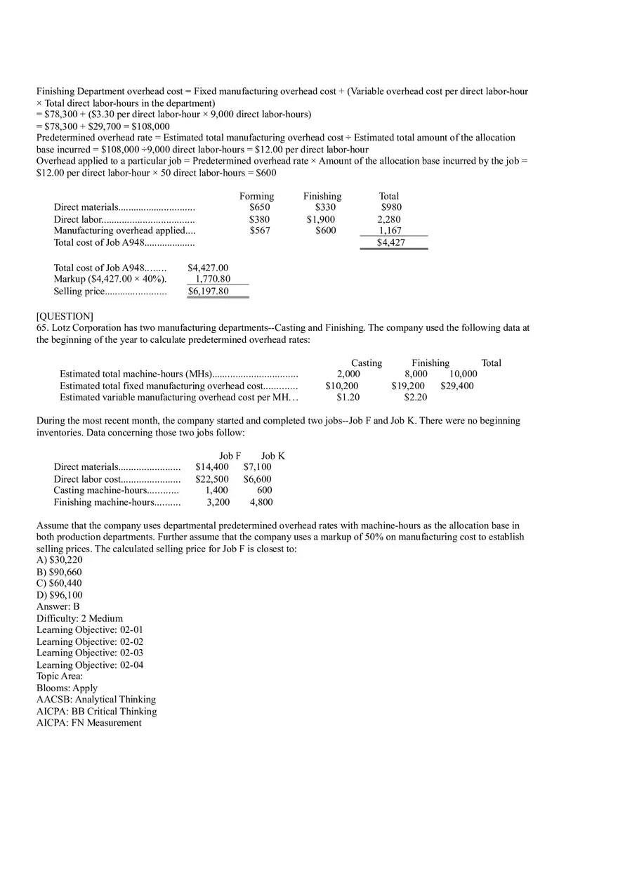 Ch2, Job-Order Costing Calculating Unit Product Costs Part 4 - Page 6