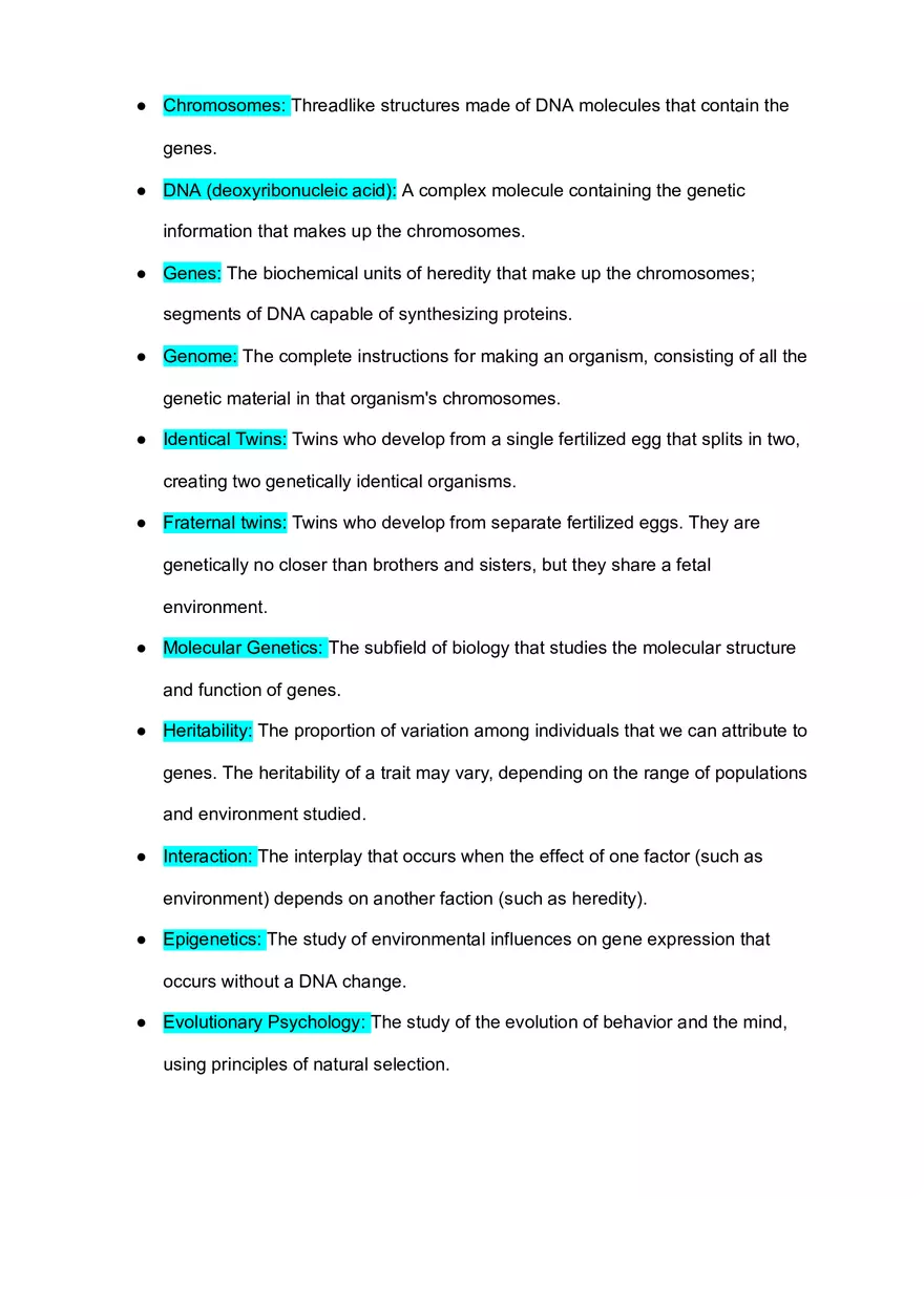 Genetics Vocabulary - Page 1