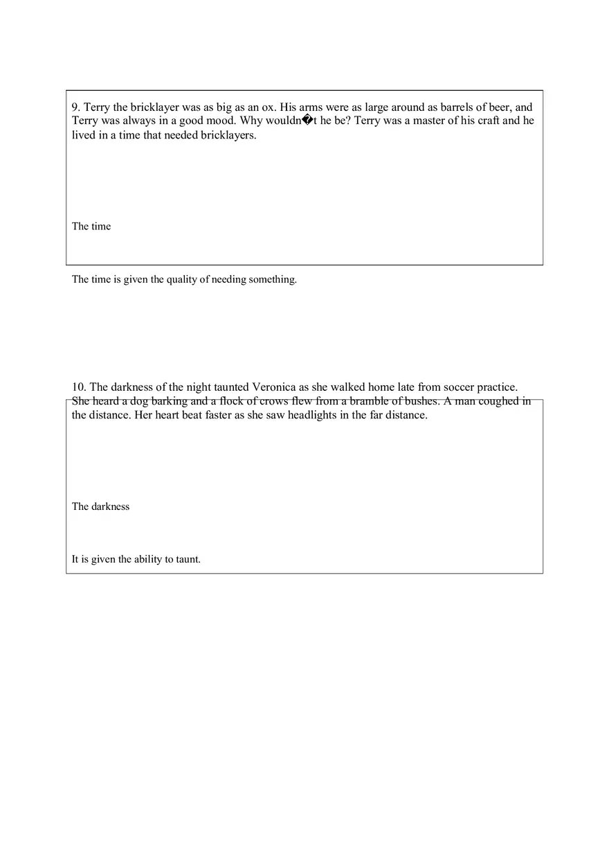 Personification Worksheet 3 - Page 5