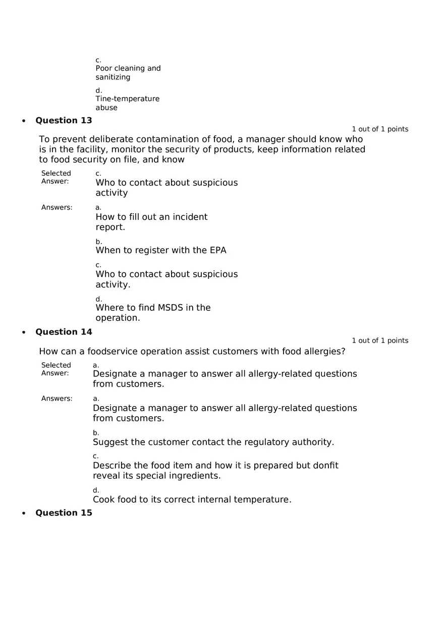 Servsafe Practice Exam Part 18 - Page 6