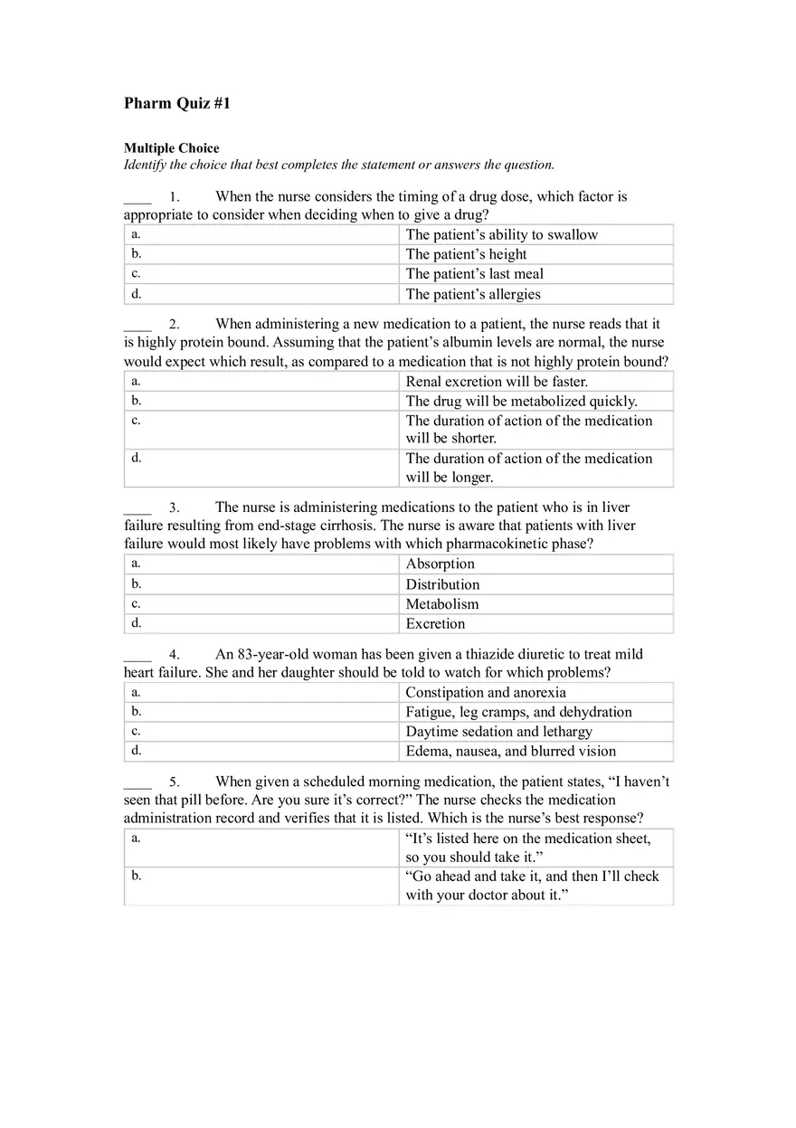 Pharm Quiz #1 - Page 1