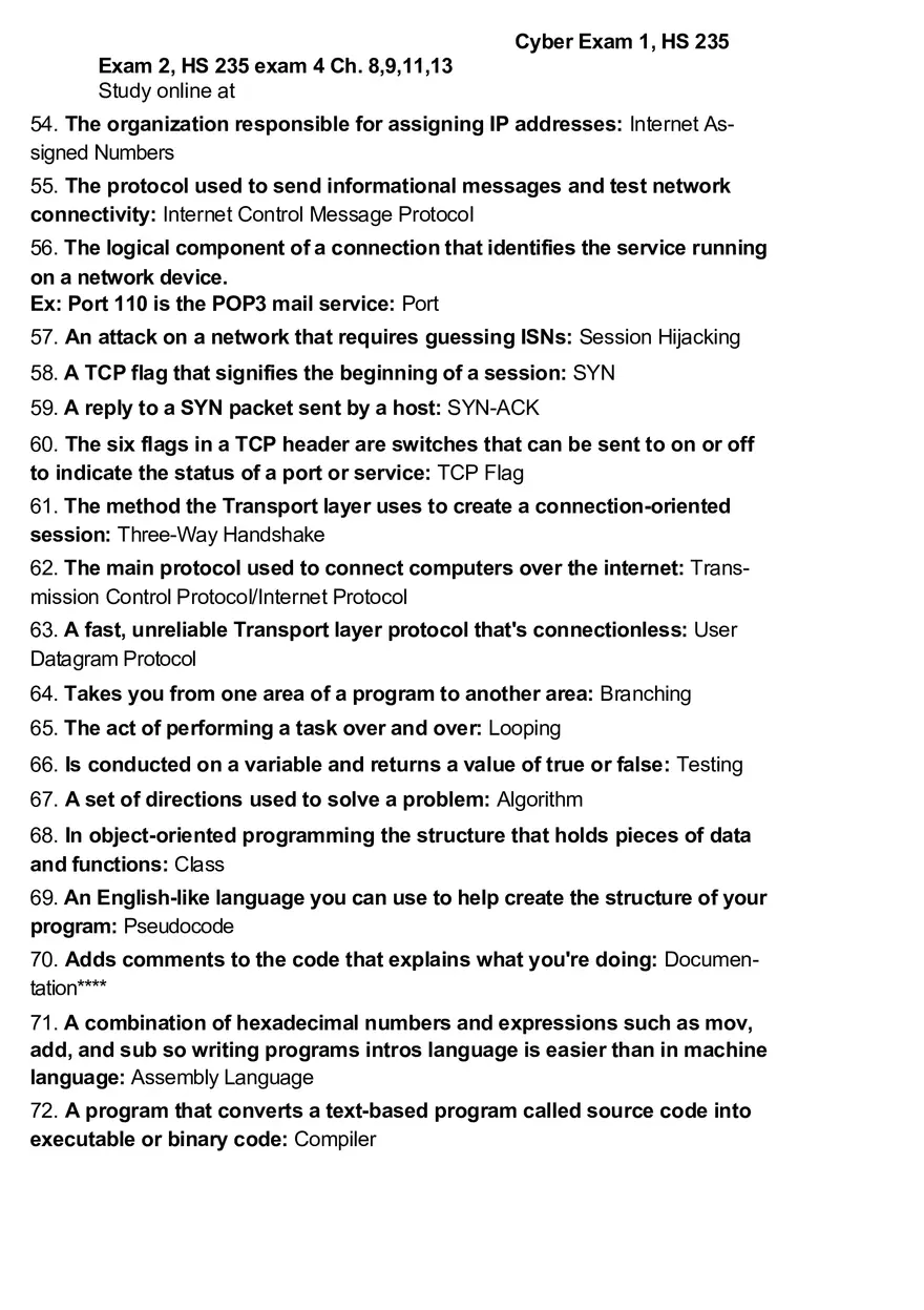 Cyber Exam 1 - Page 11
