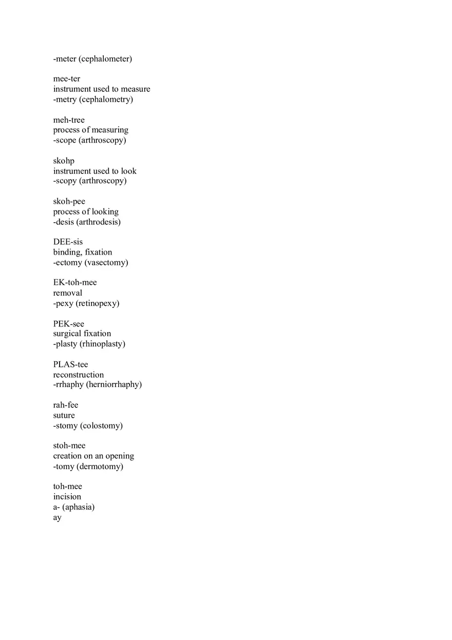 Med Term Answers Part 1 - Page 9