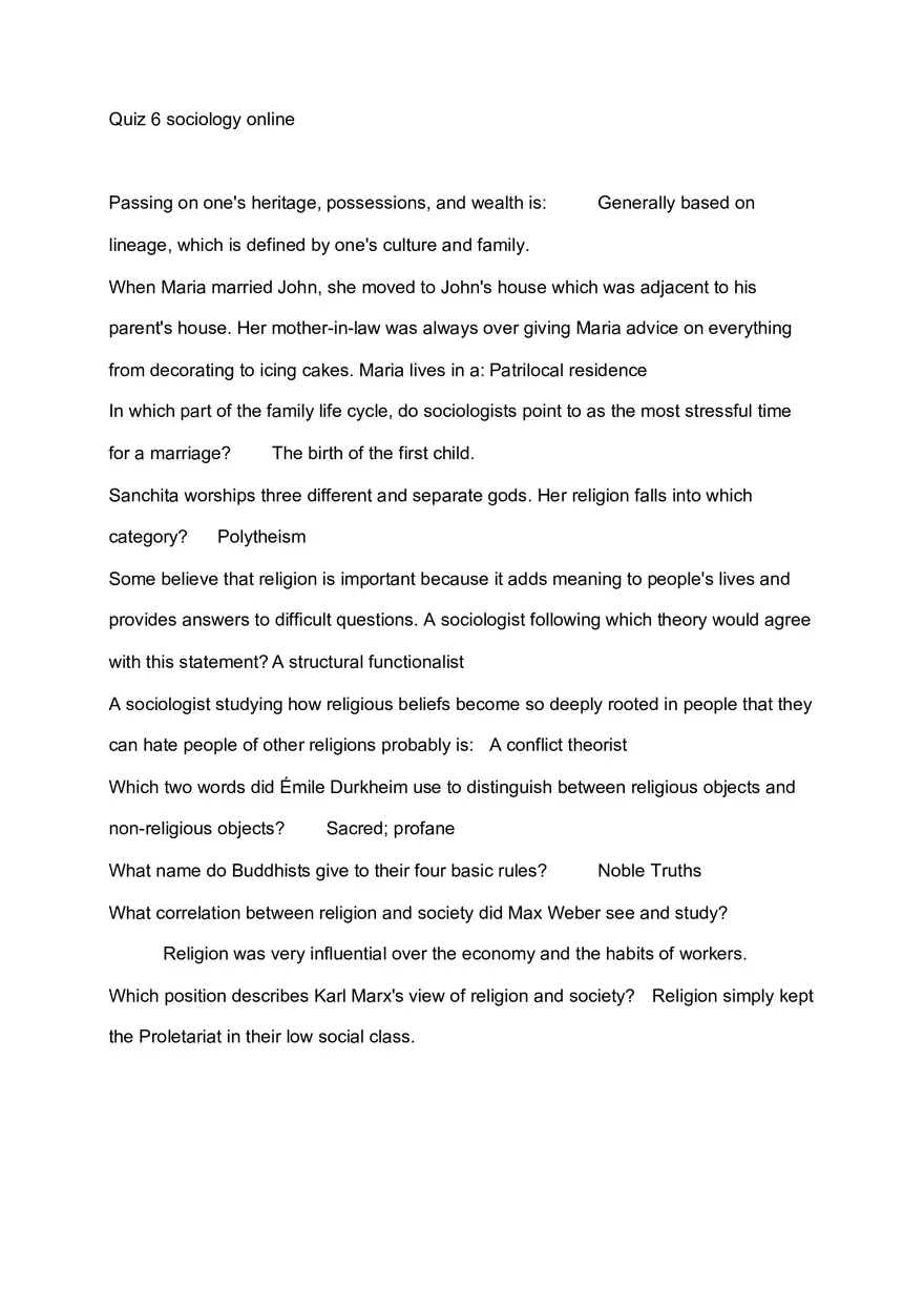 Quiz 6 Sociology Online - Page 1