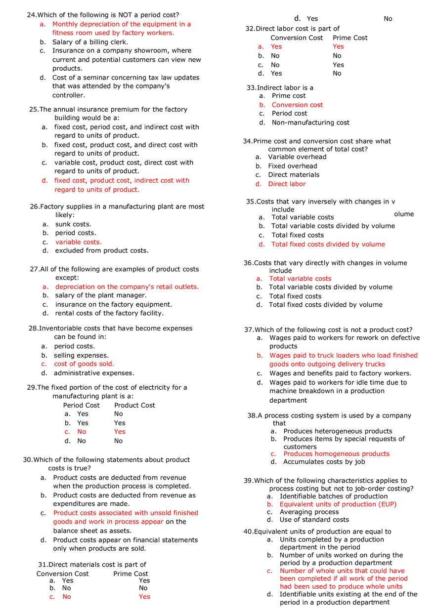 Cost Accounting Midterm Exam - Page 2
