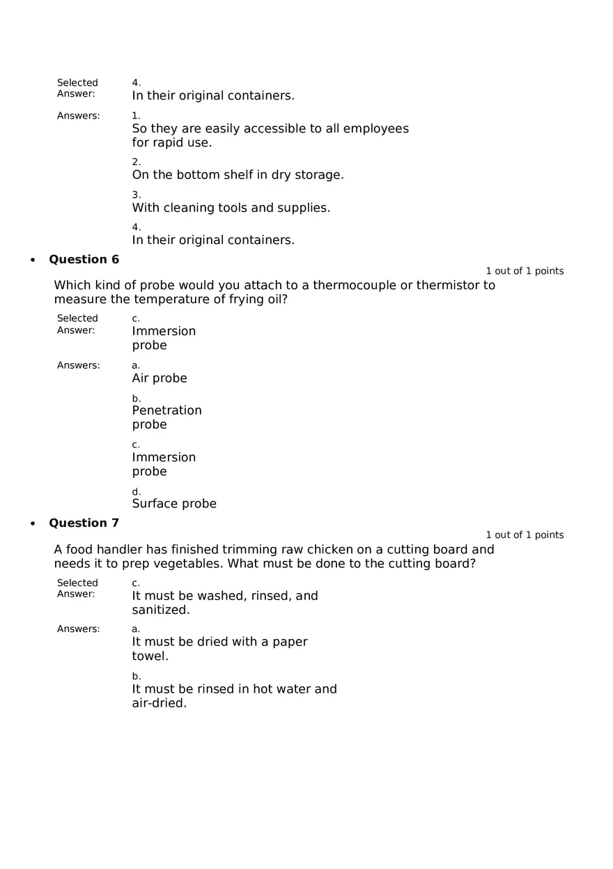 Servsafe Practice Exam Part 8 - Page 3