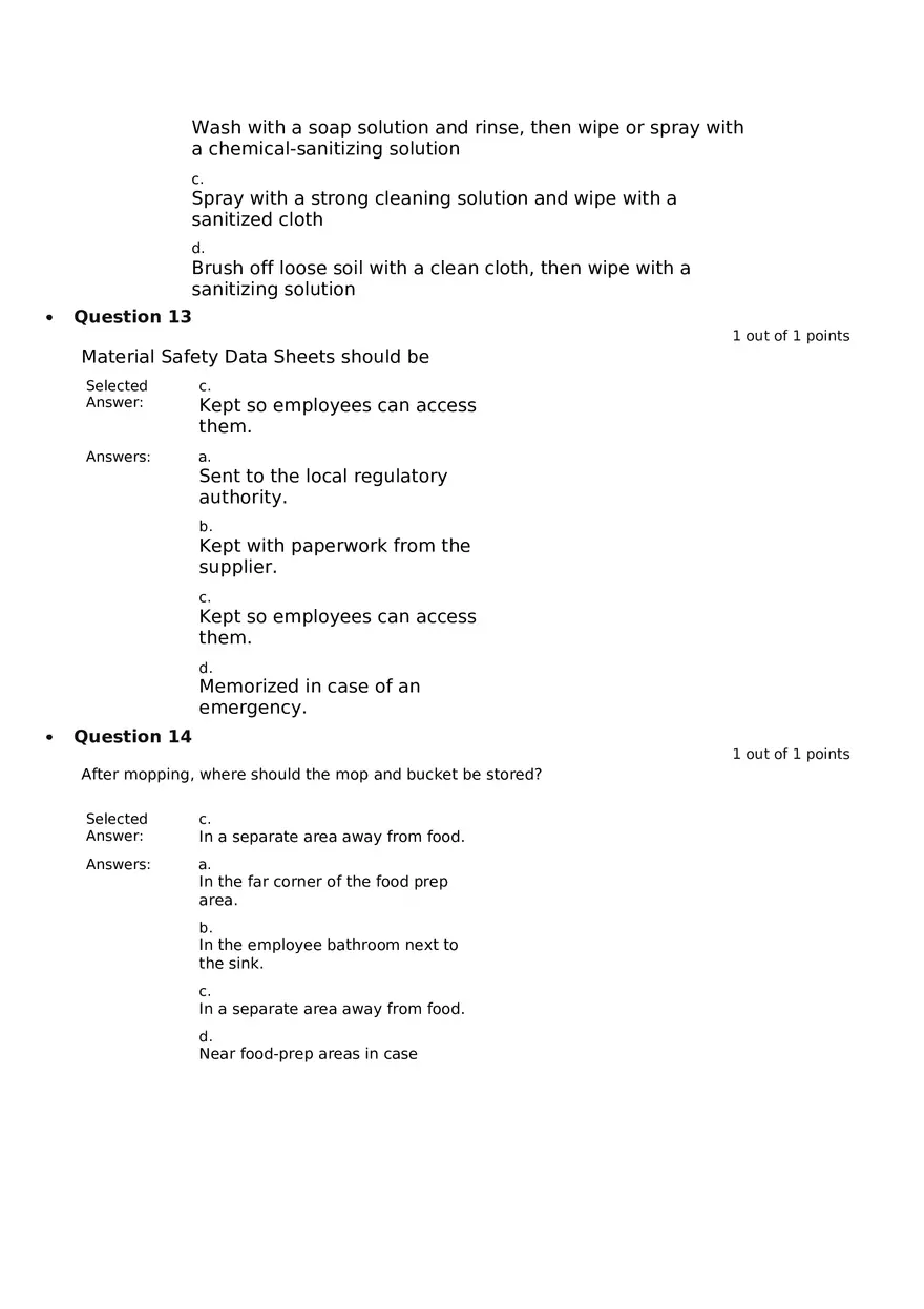 Servsafe Practice Exam Part 8 - Page 6