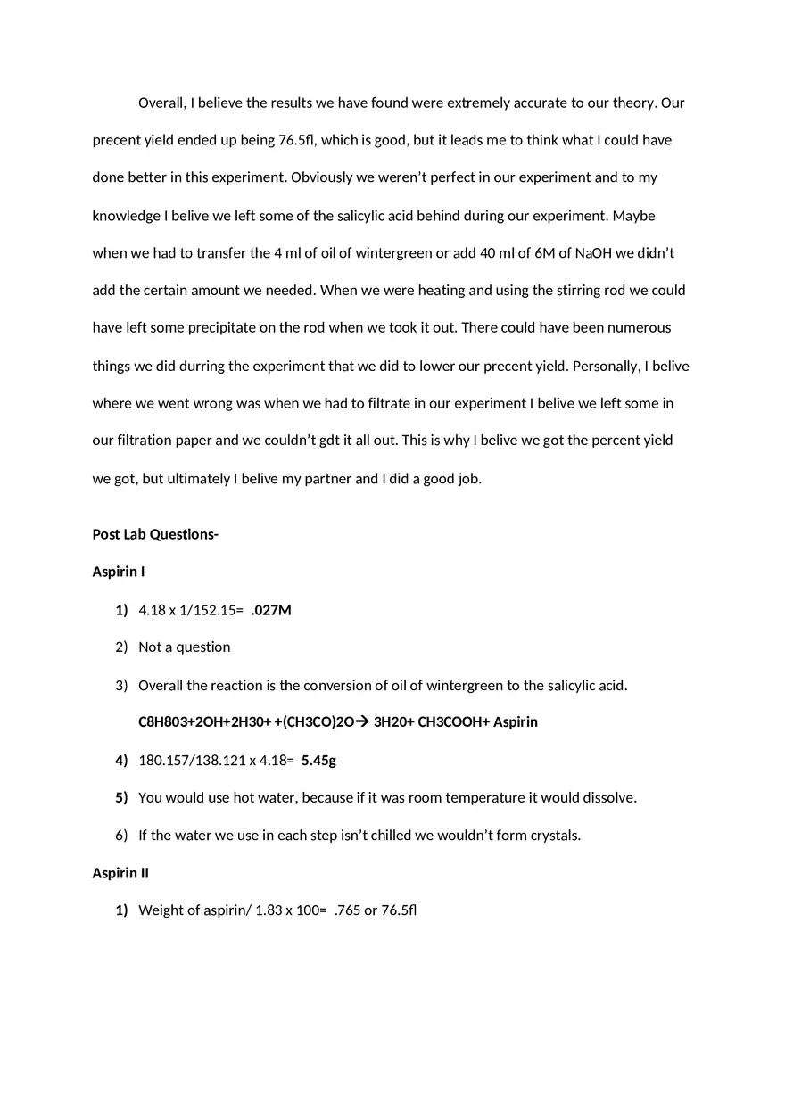 Aspirin Lab Report - Page 7
