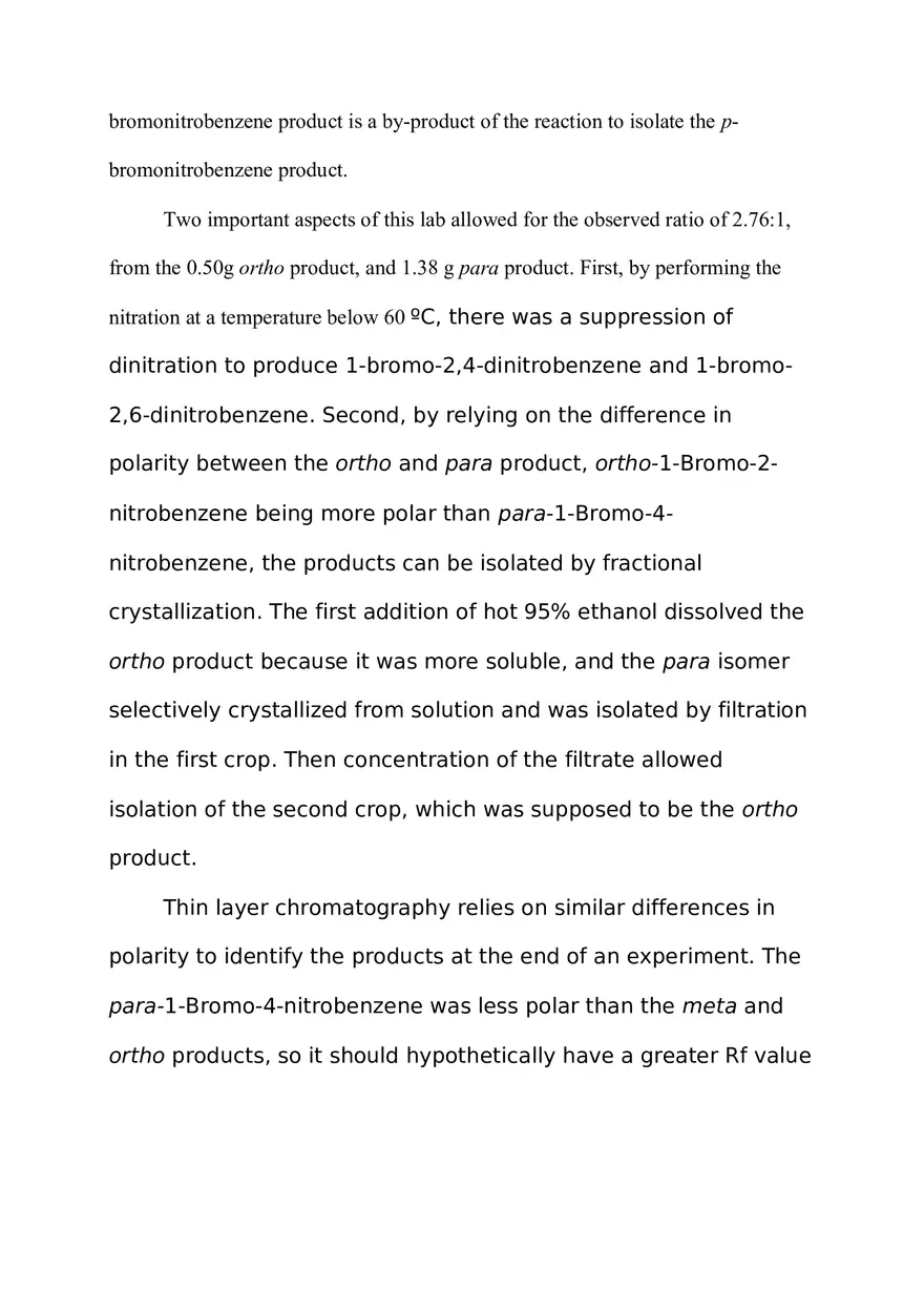 Nitration of Bromobenzene Lab - Page 2