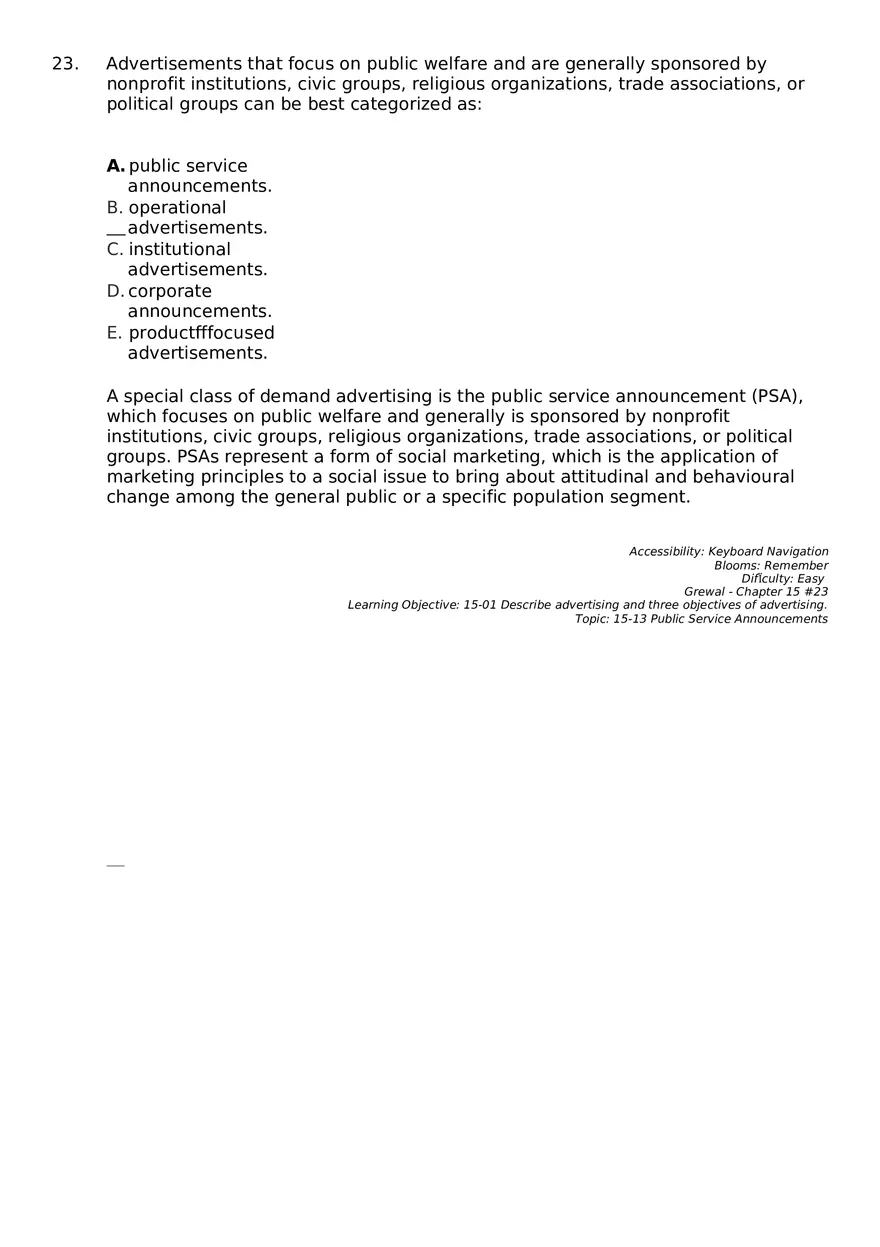 Marketing Chapter 15 Key Part 2 - Page 7
