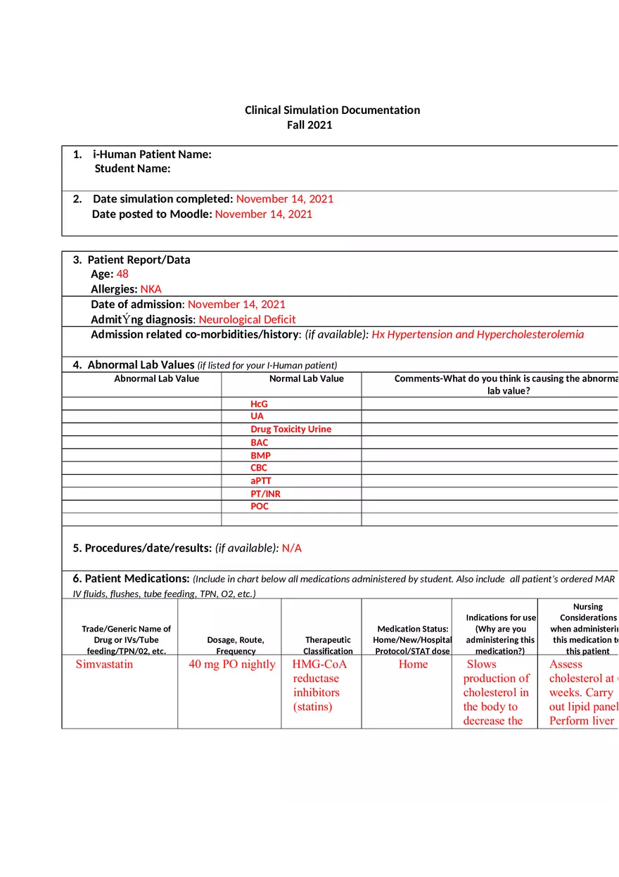 Neurological Deficit Simulation - Page 1