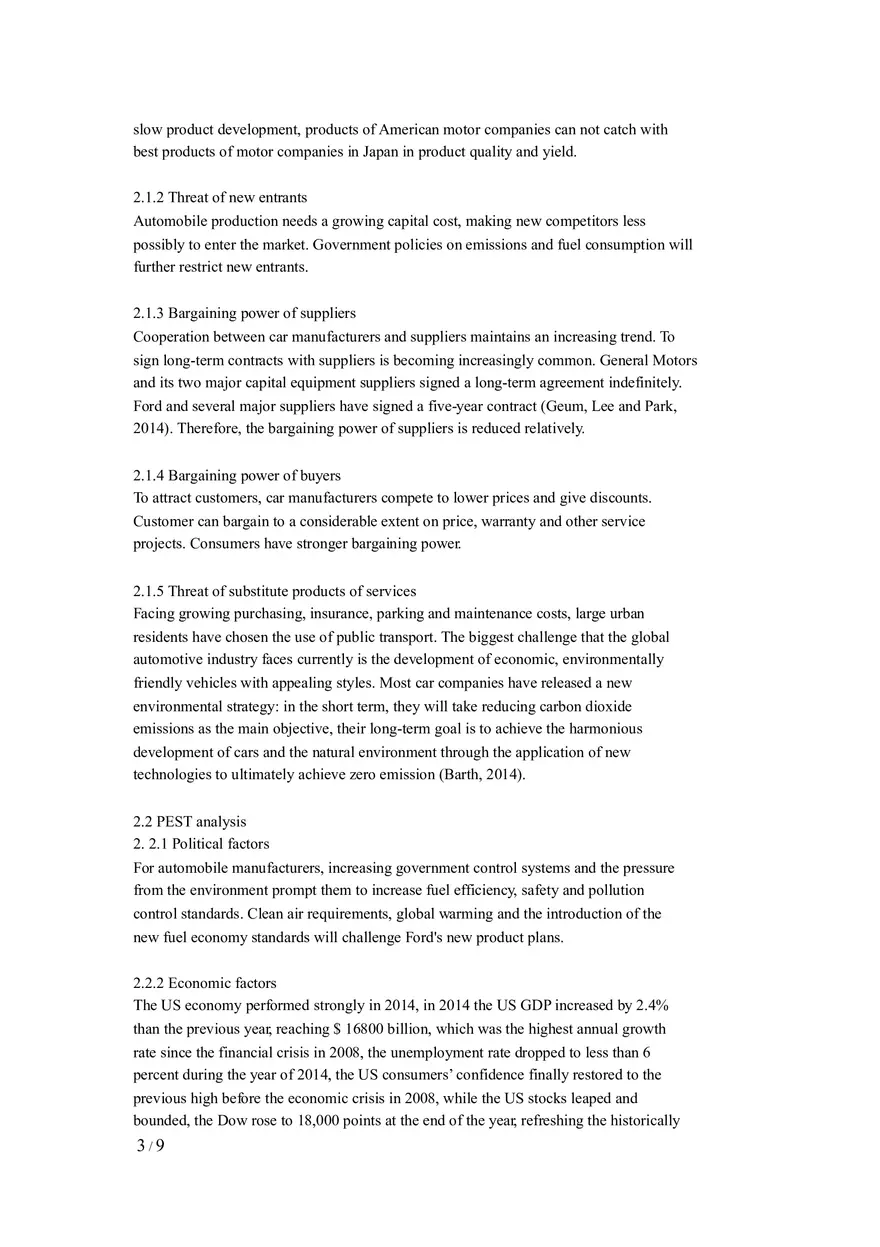 A Case Analysis Report on Ford Motor Company - Page 3