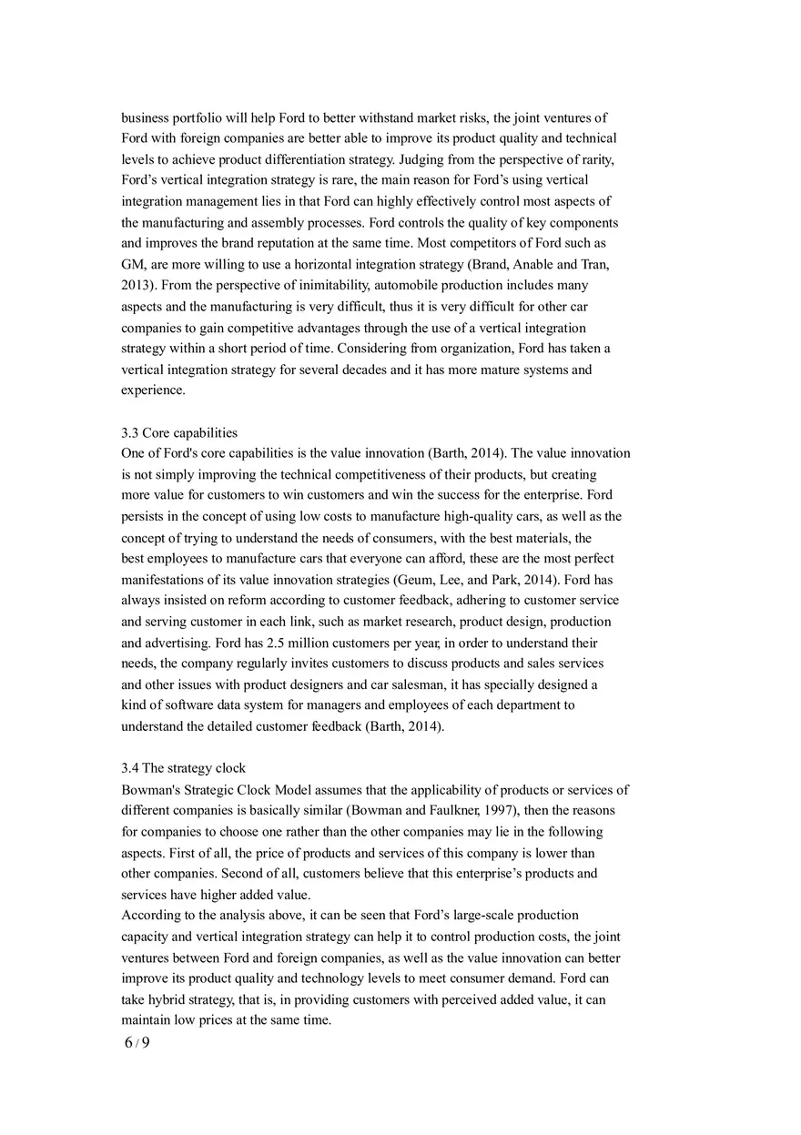 A Case Analysis Report on Ford Motor Company - Page 6