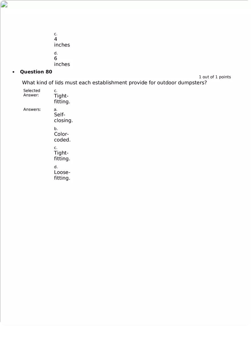 Servsafe Practice Exam Part 21 - Page 8