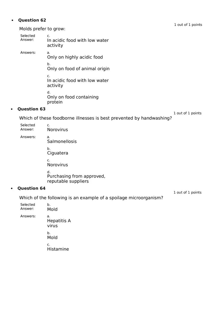 Servsafe Practice Exam Part 21 - Page 1