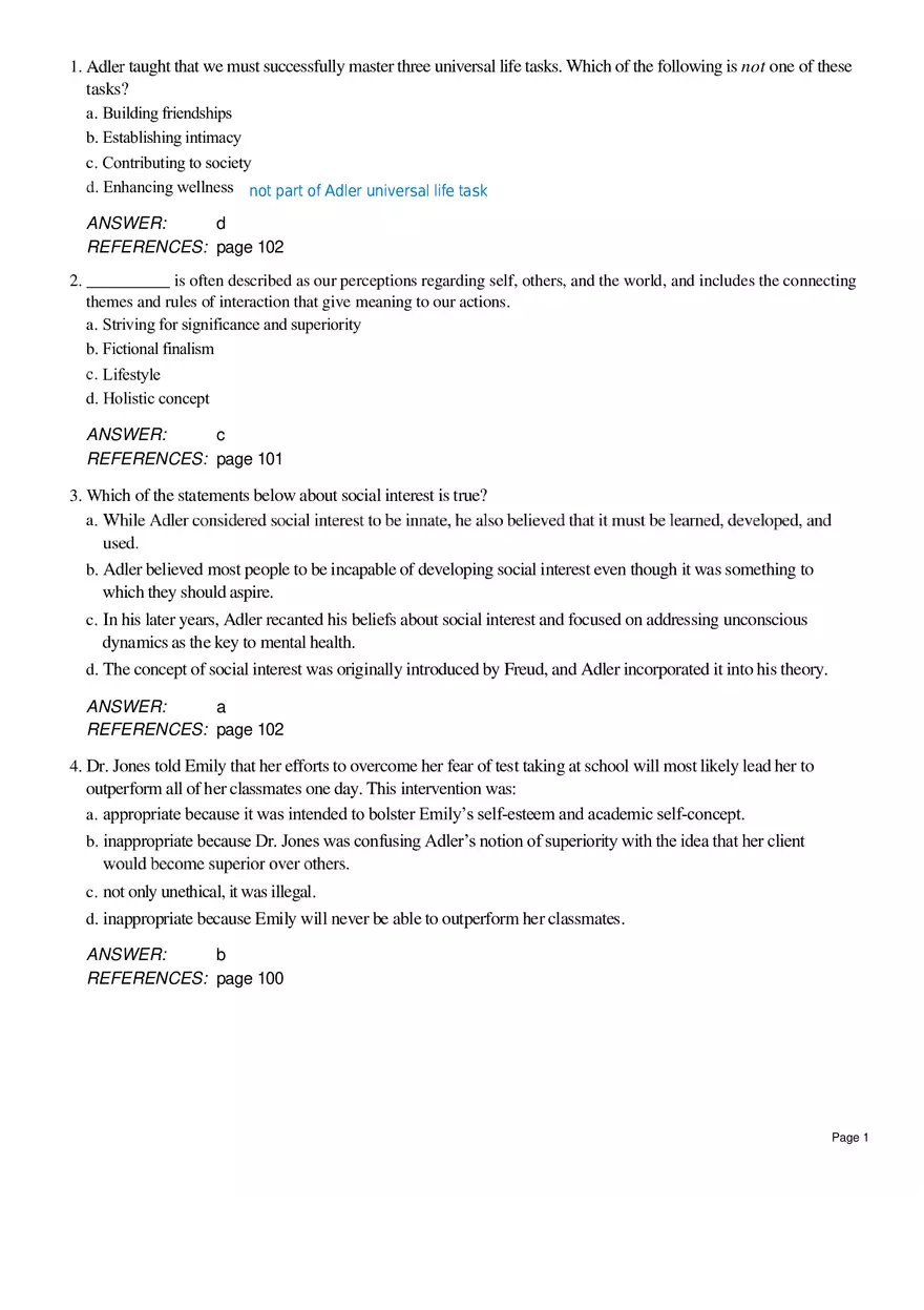 Adlerian Therapy - Page 1