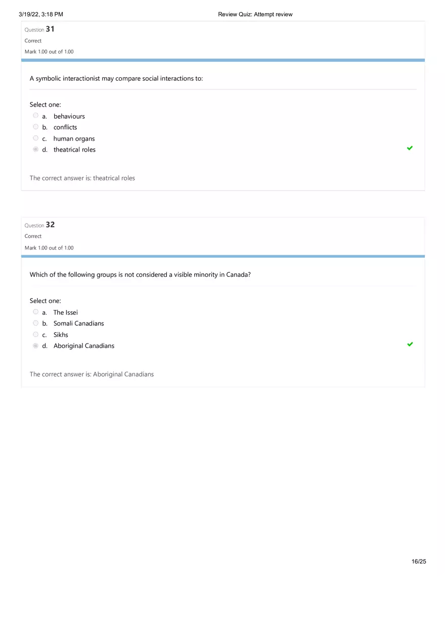 Sociology Final Exam (Days 1 - 4) Part 2 - Page 7