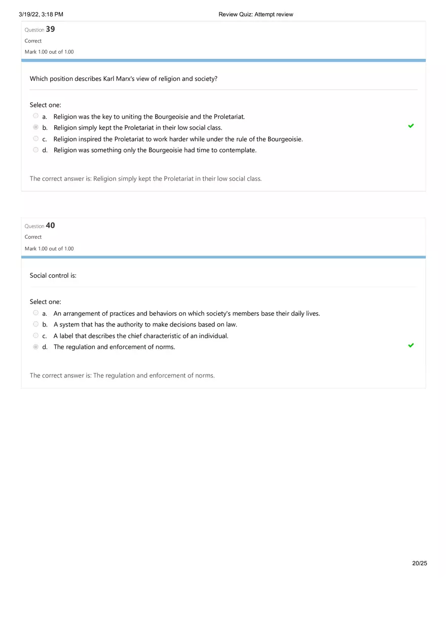 Sociology Final Exam (Days 1 - 4) Part 2 - Page 11