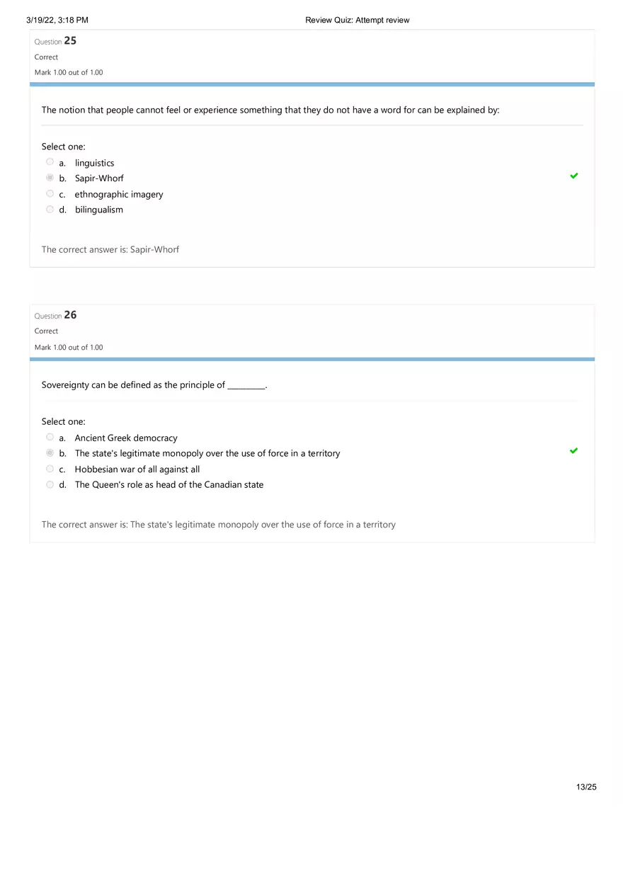 Sociology Final Exam (Days 1 - 4) Part 2 - Page 1