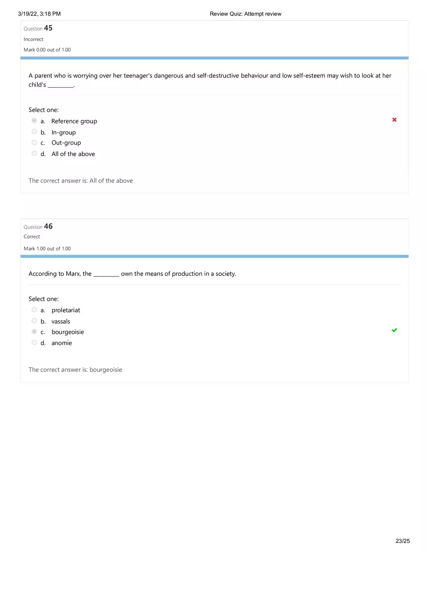 Sociology Final Exam (Days 1 - 4) Part 2 - Page 3