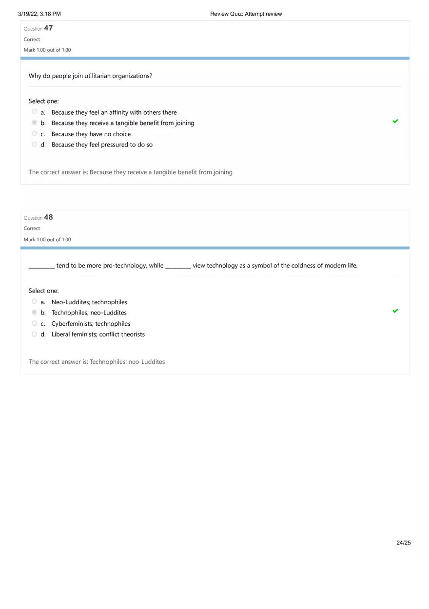 Sociology Final Exam (Days 1 - 4) Part 2 - Page 4