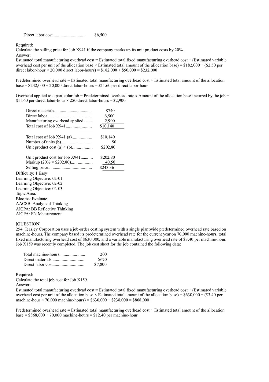 Ch2, Job-Order Costing Calculating Unit Product Costs Part 15 - Page 7
