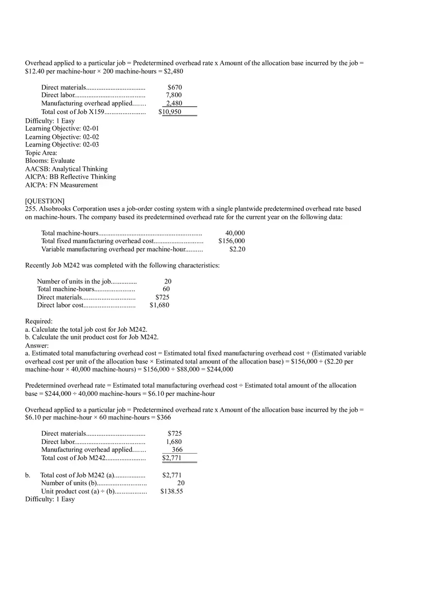 Ch2, Job-Order Costing Calculating Unit Product Costs Part 15 - Page 8