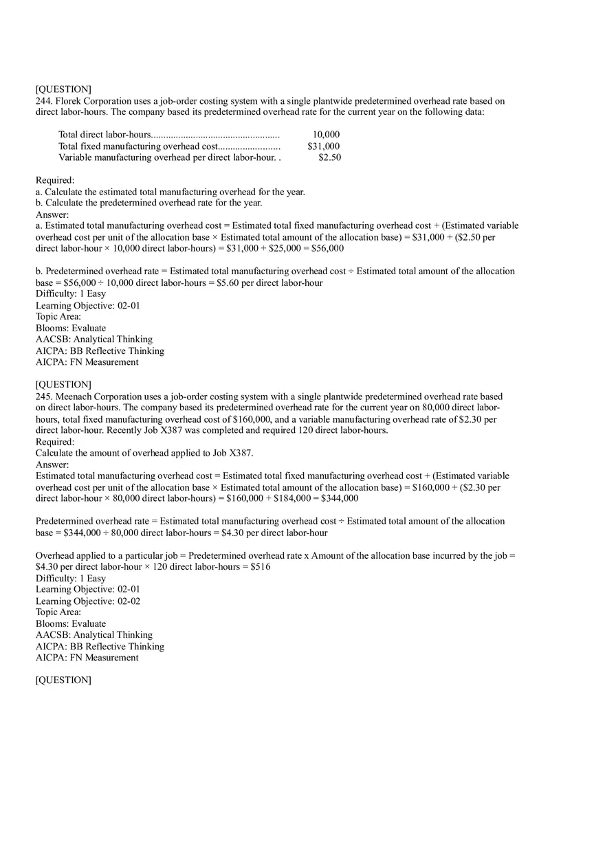 Ch2, Job-Order Costing Calculating Unit Product Costs Part 15 - Page 1