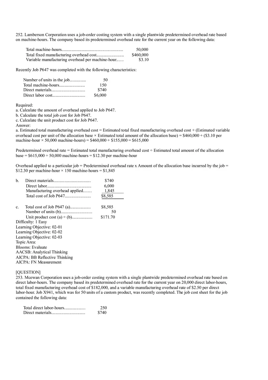 Ch2, Job-Order Costing Calculating Unit Product Costs Part 15 - Page 6