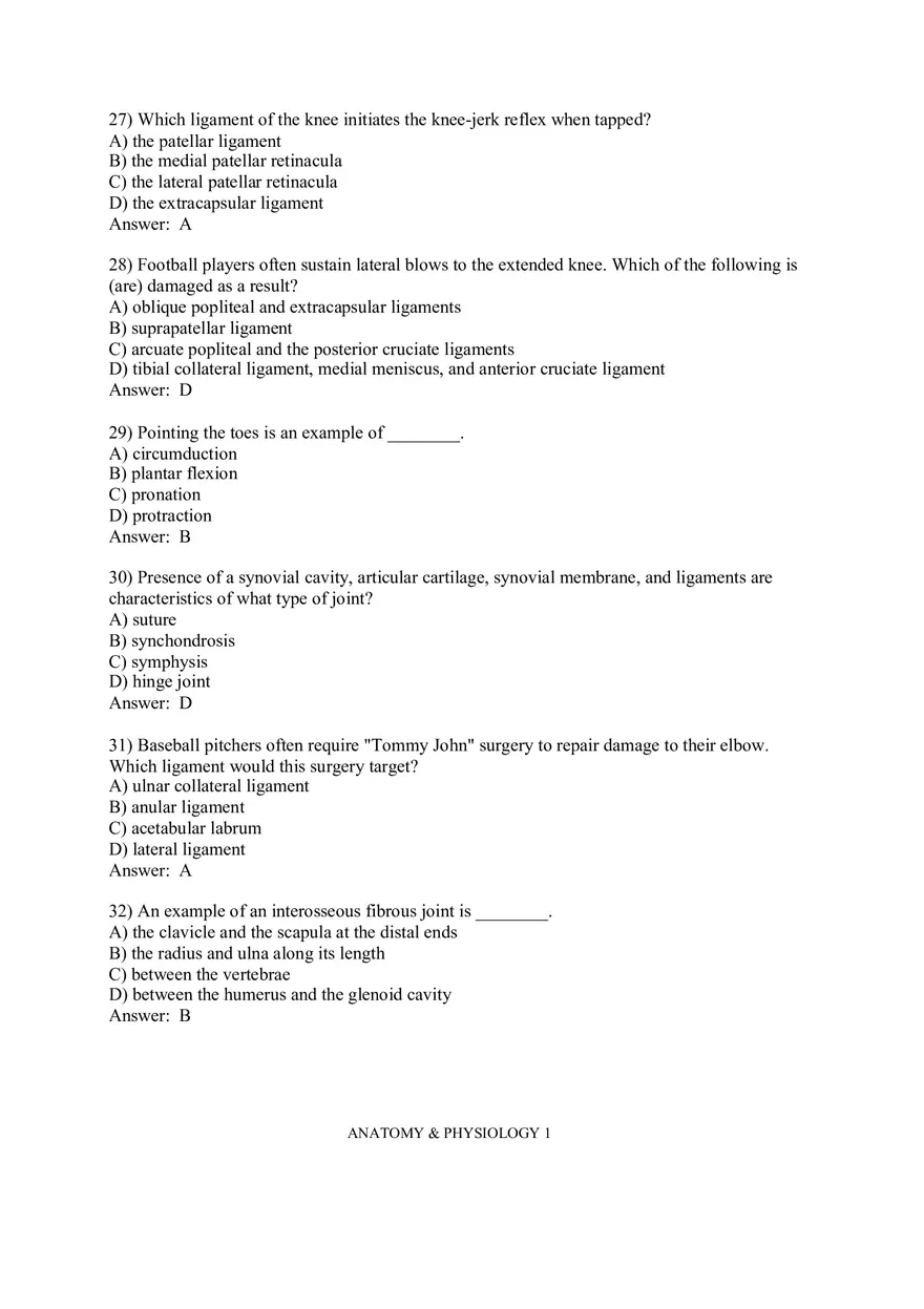 Joints – Practice Questions - Page 5