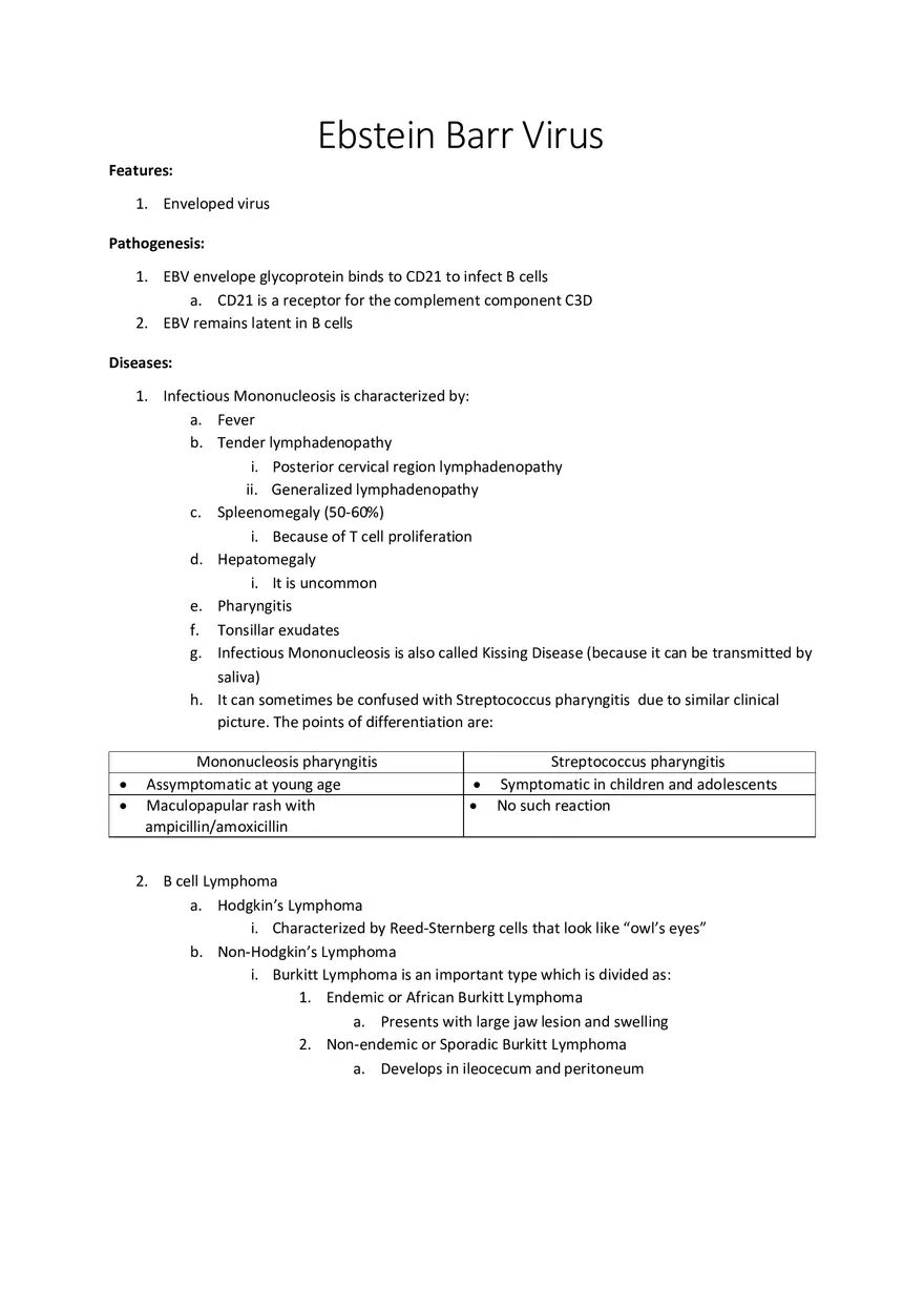 Ebstein Barr Virus - Page 1