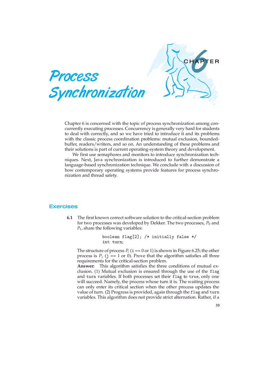 Chapter 6 Process Synchronization - Page 1
