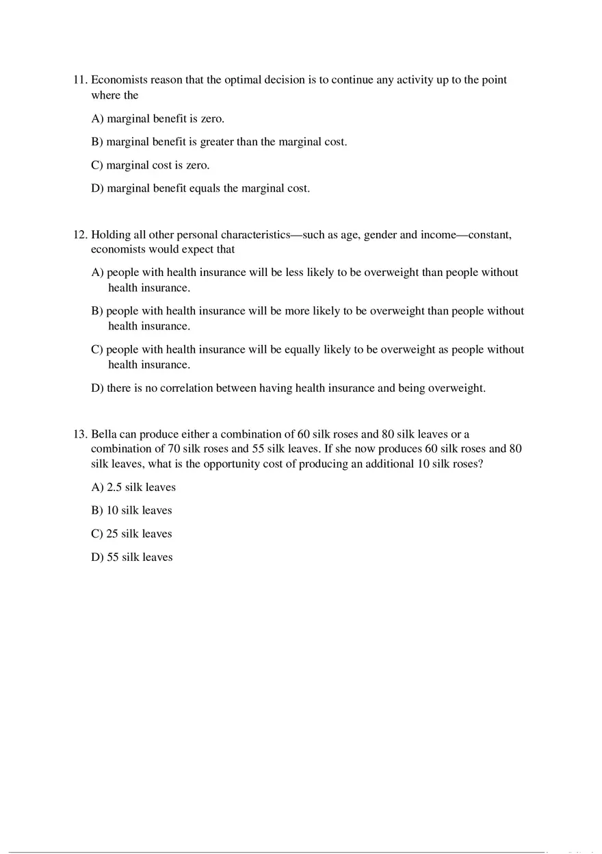 Tutorial 2 Practice Questions Key Concepts in Economics - Page 4