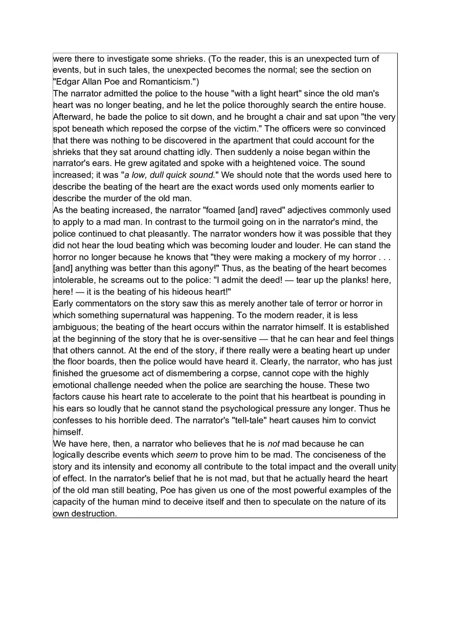 Summary and Analysis The Tell-Tale Heart - Page 3