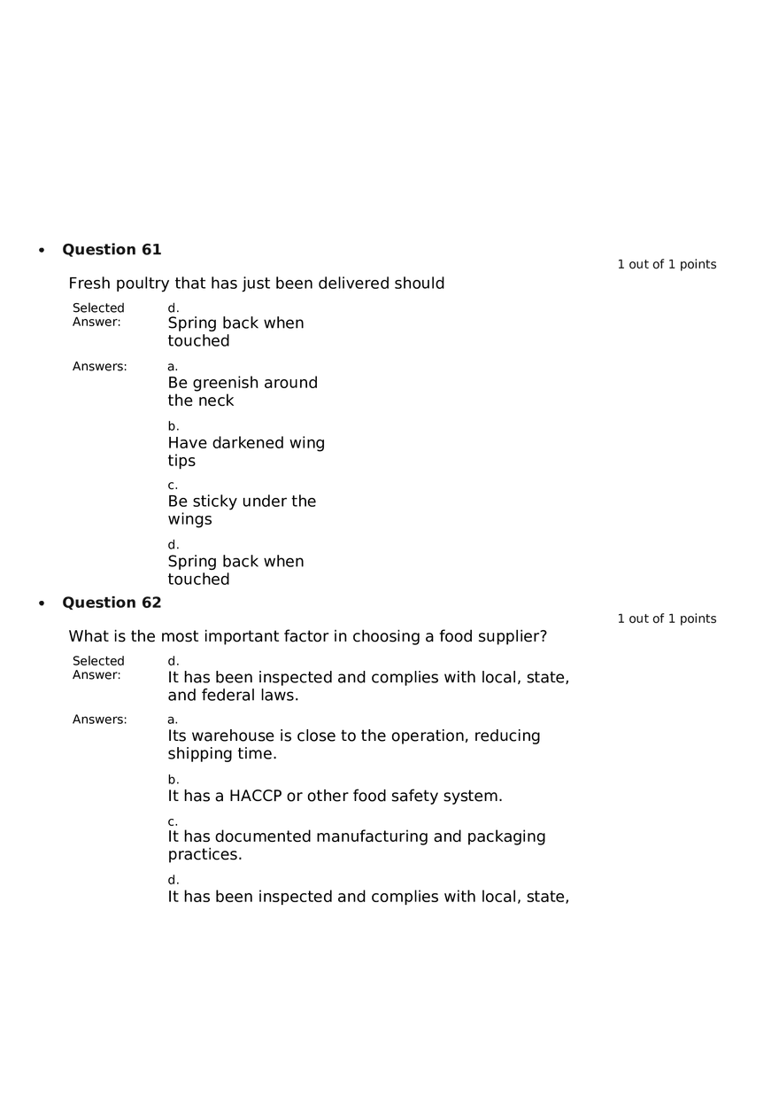 Servsafe Practice Exam Part 17 - Page 7