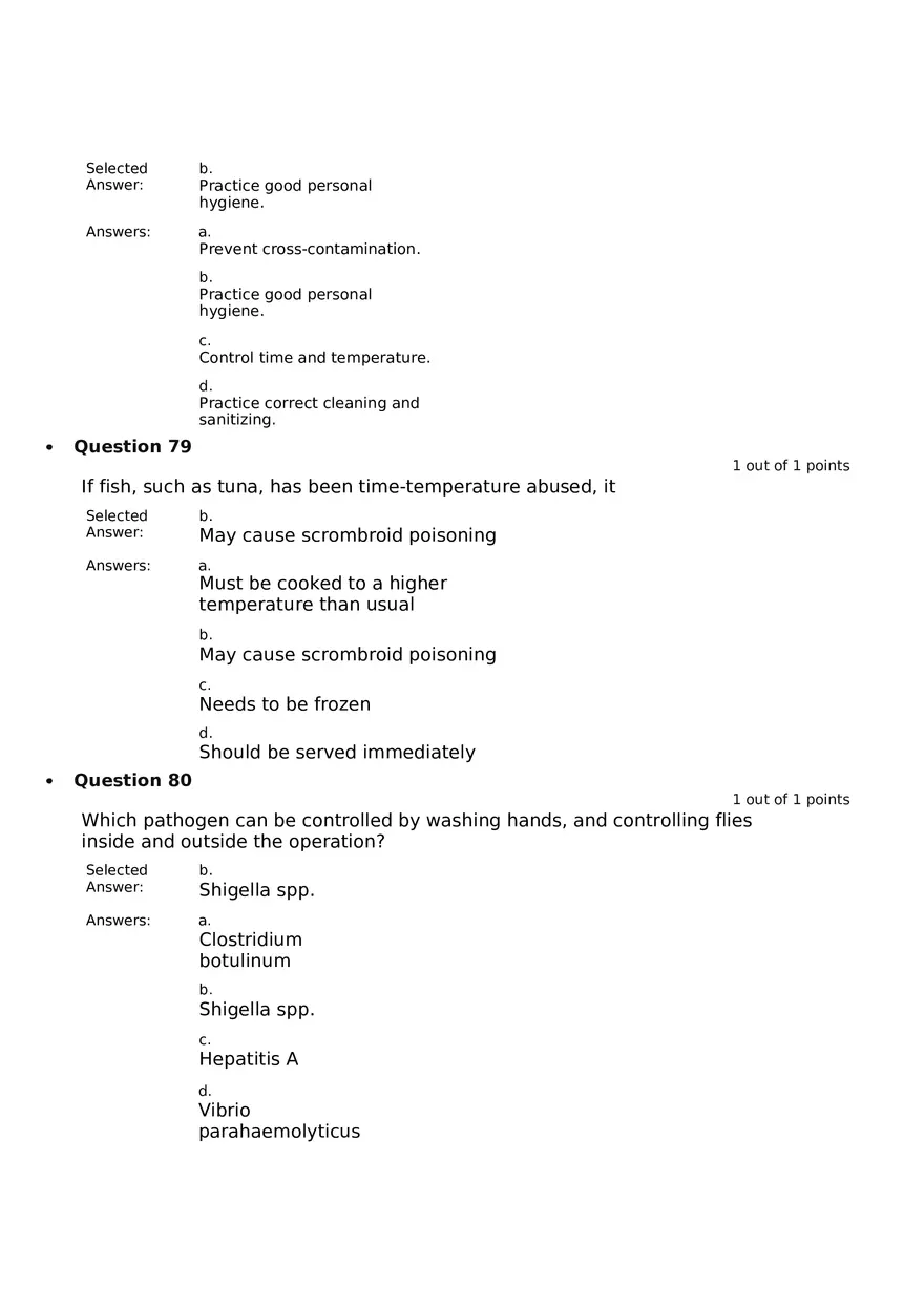 Servsafe Practice Exam Part 17 - Page 4