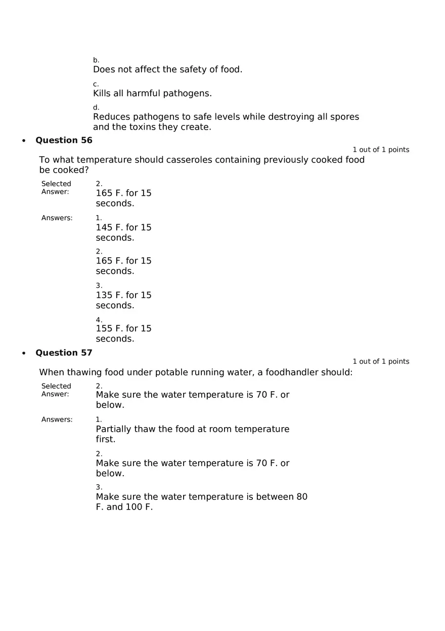 Servsafe Practice Exam Part 17 - Page 5