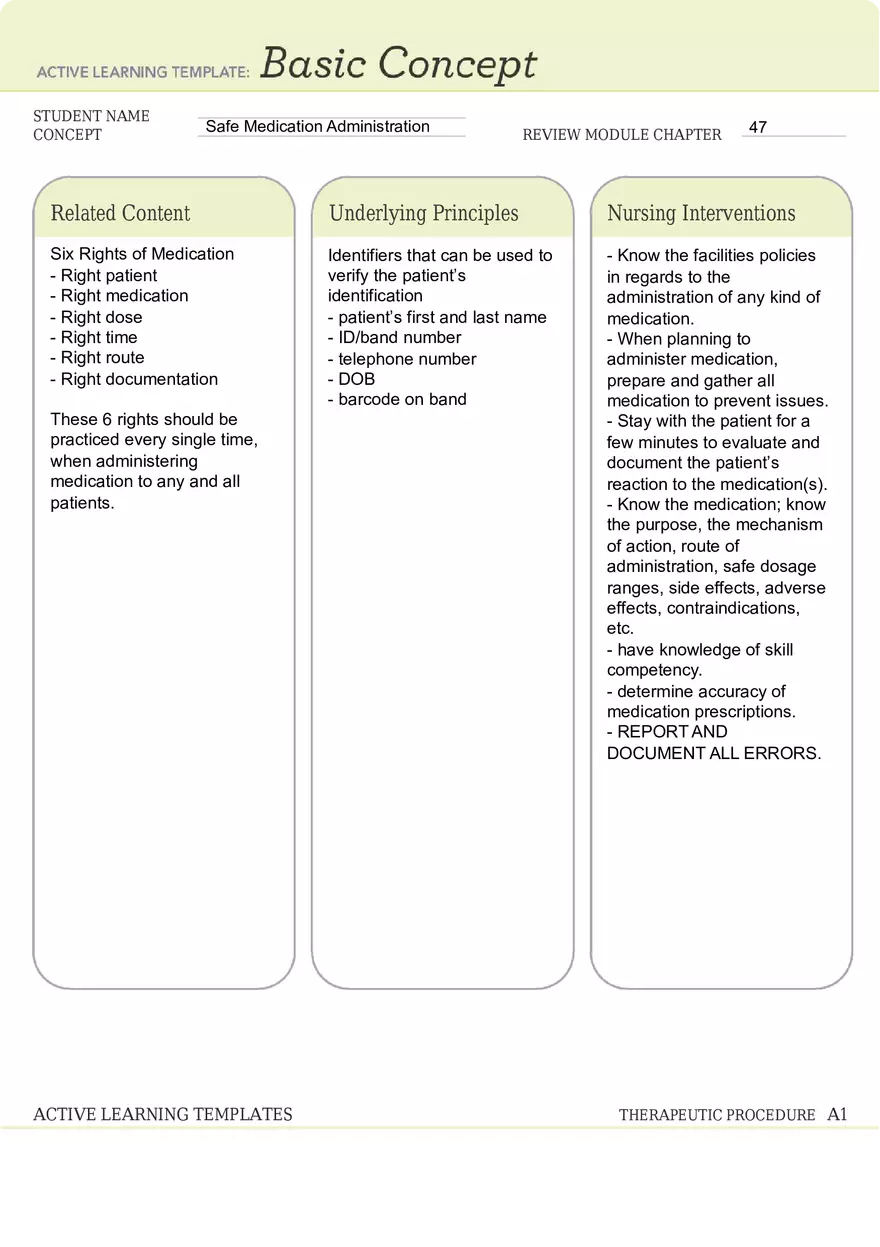 Safe Medication Administration - Page 1