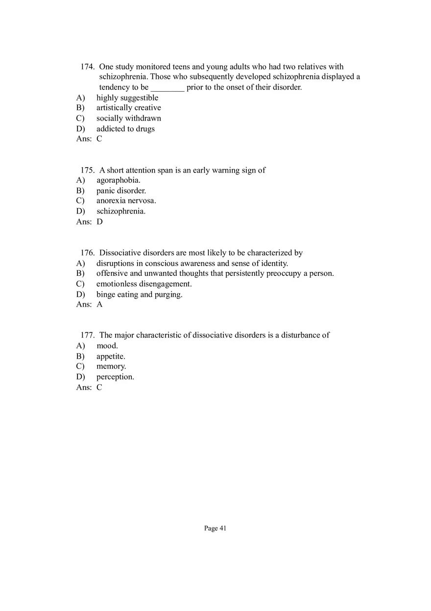 Psychological Disorders Answer Part 5 - Page 7