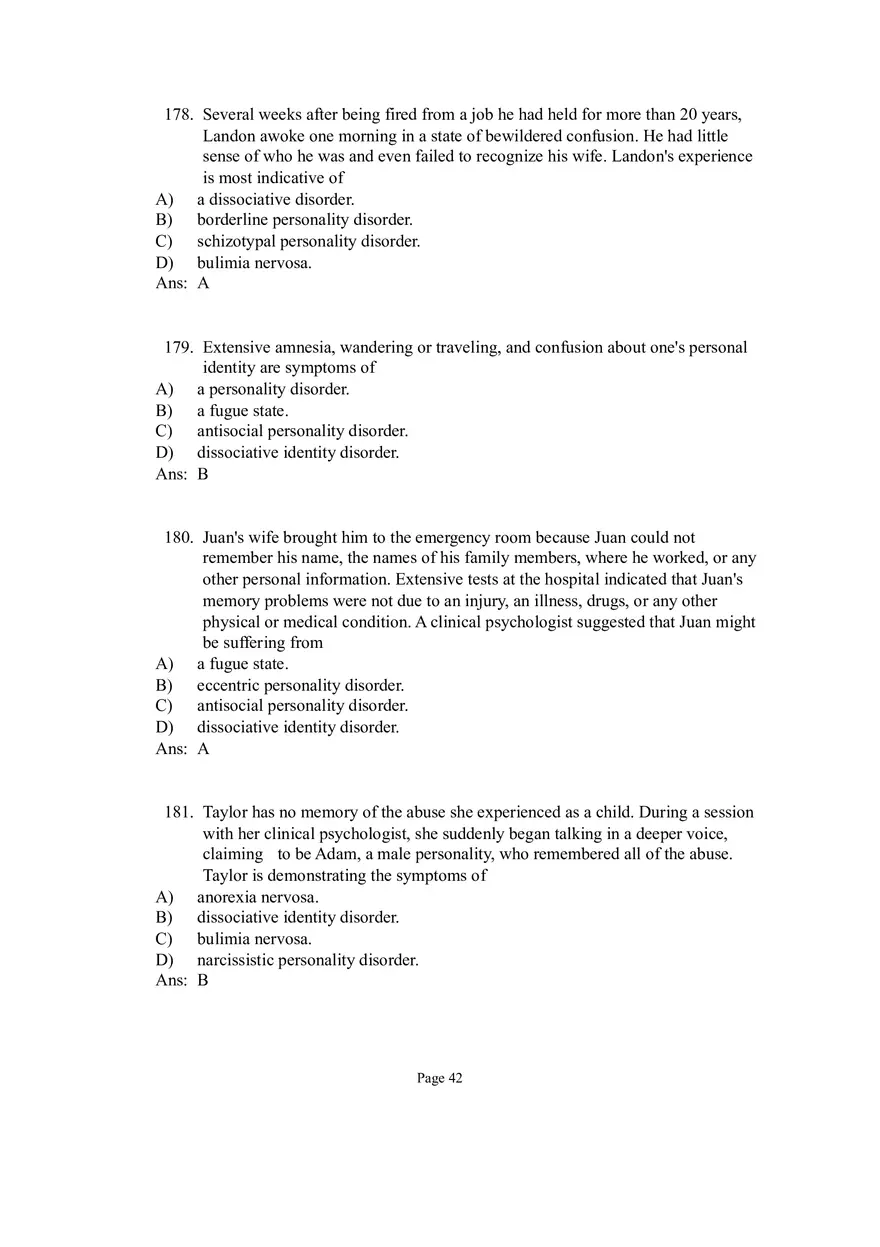 Psychological Disorders Answer Part 5 - Page 8