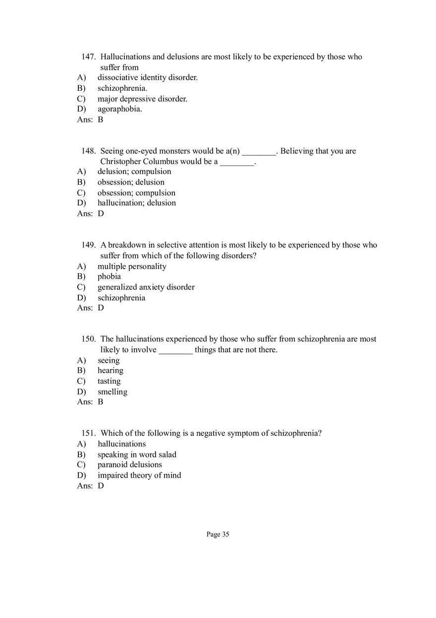 Psychological Disorders Answer Part 5 - Page 1