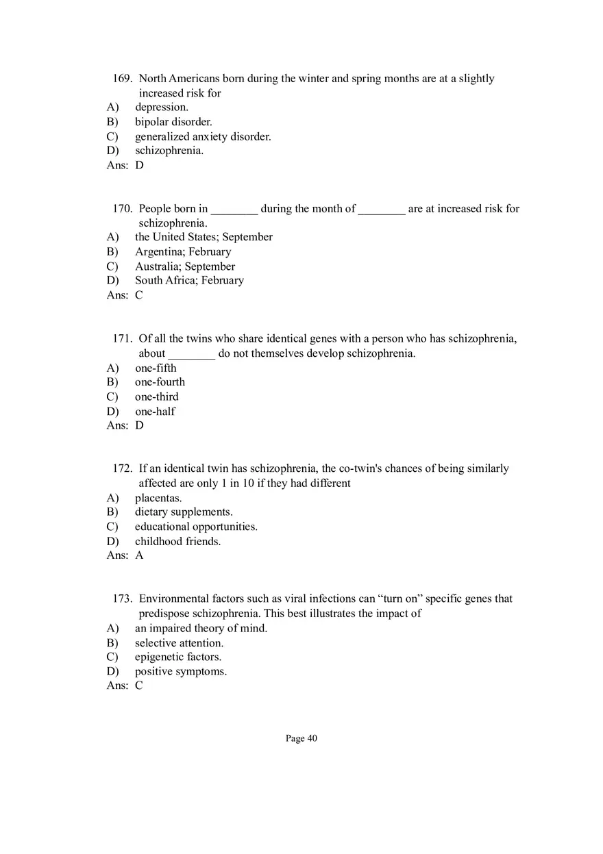 Psychological Disorders Answer Part 5 - Page 6
