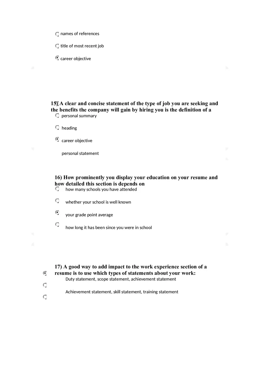 Resume Answers - Page 5