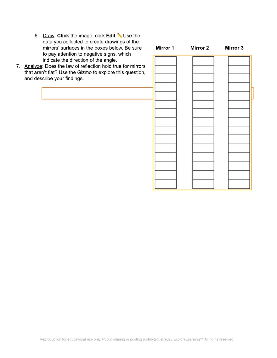 Laser Reflection - Gizmo Student Exploration - Page 5