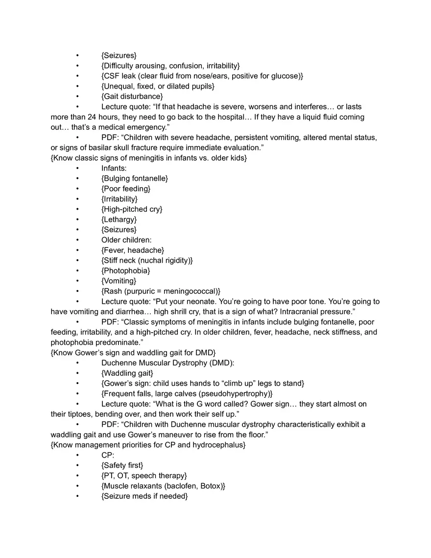 Pediatric Neurology: Test Hints & Key Concepts - Page 2