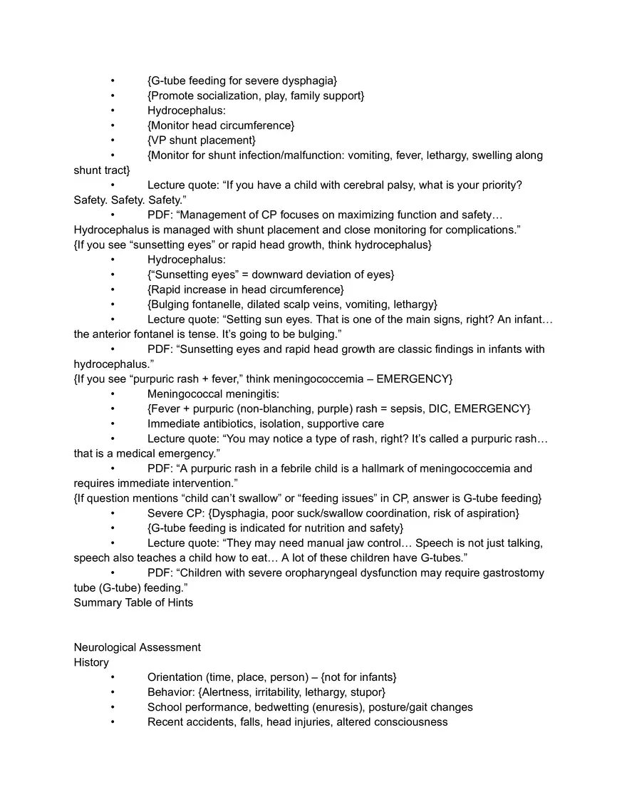 Pediatric Neurology: Test Hints & Key Concepts - Page 3