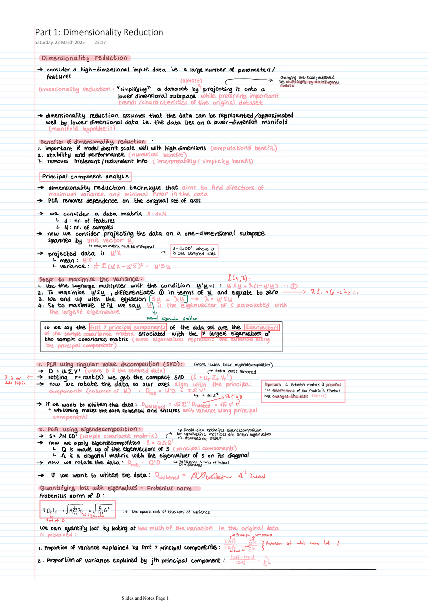 Part 1: Dimensionality Reduction - Page 1