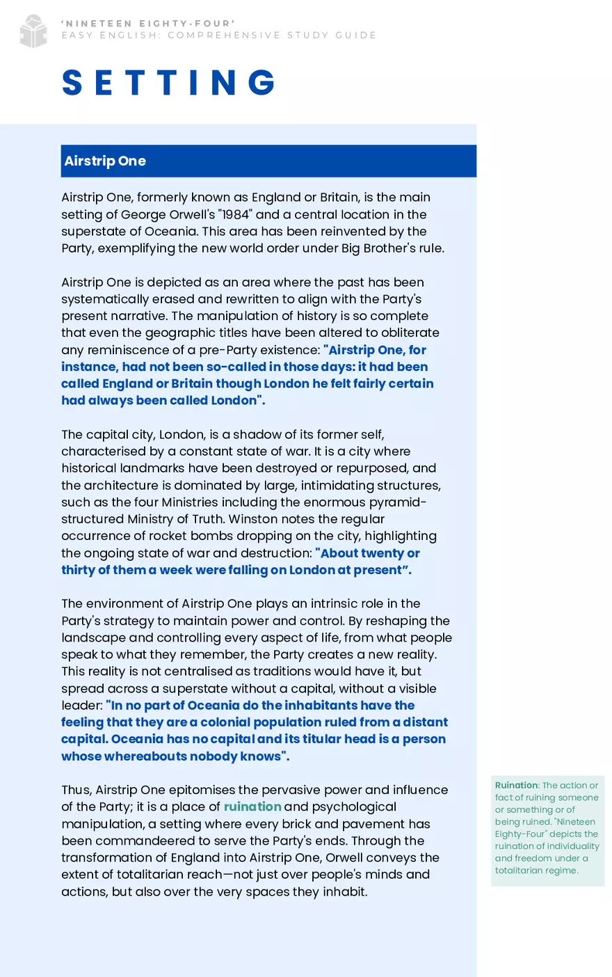 Study Guide: Nineteen Eighty Four - Page 8