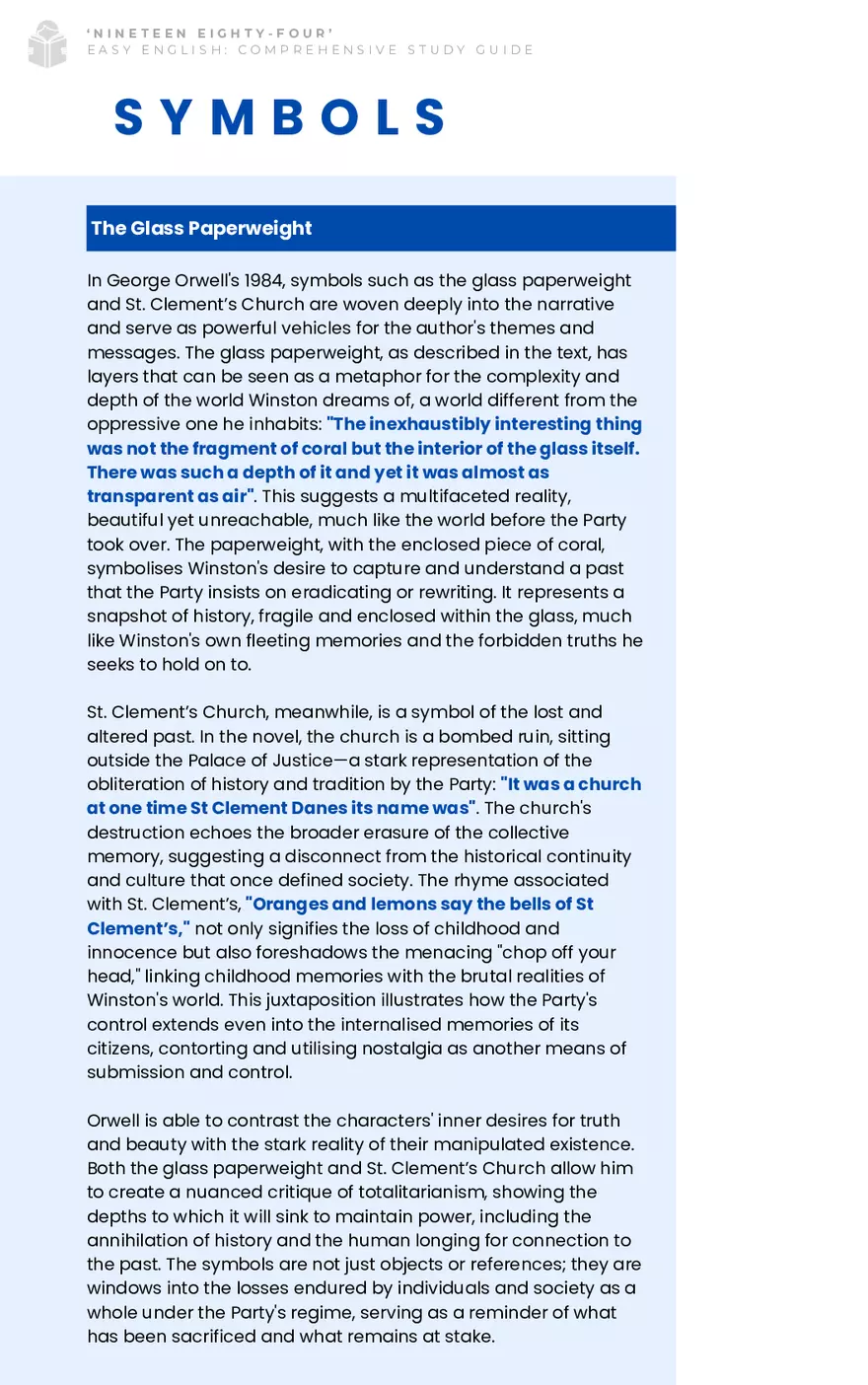 Study Guide: Nineteen Eighty Four - Page 11