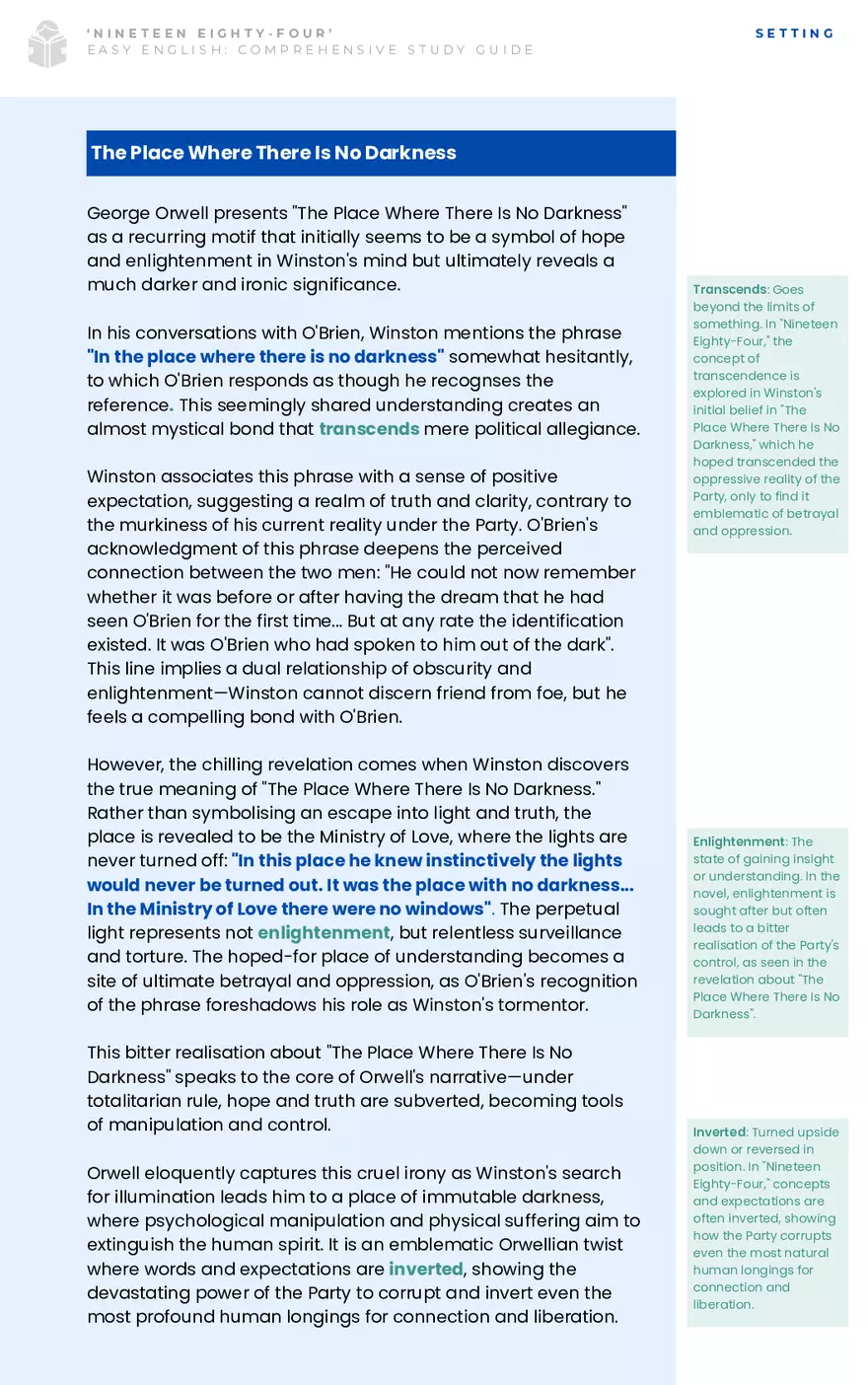 Study Guide: Nineteen Eighty Four - Page 12